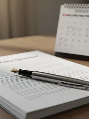 Documentos legales y calendario de 2026, simbolizando los cambios críticos en seguros de vida.