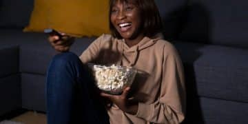 woman watching bring them down movie.