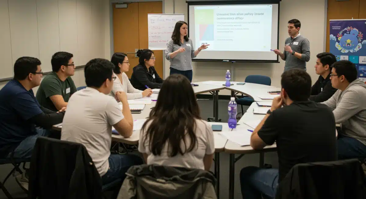Young adults engaging in a communication and empathy workshop, developing interpersonal skills.