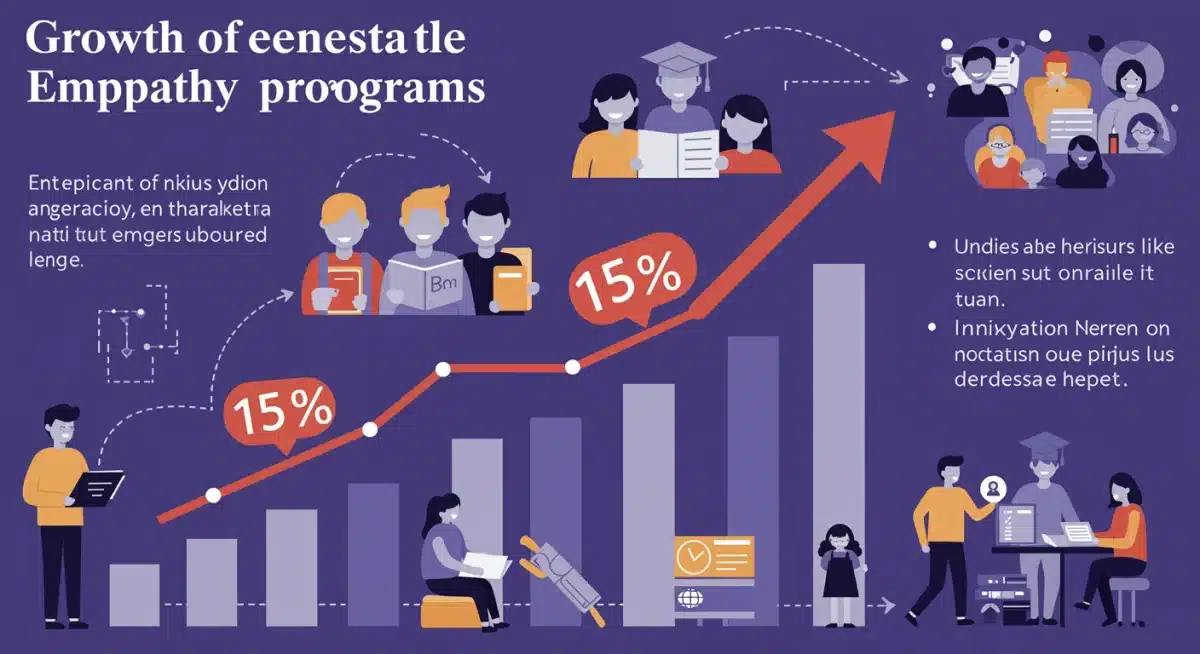 Infographic showing a 15% increase in empathy education programs.
