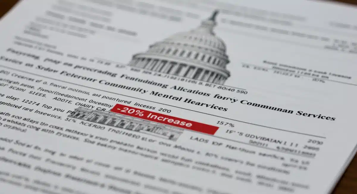 Congressional document showing increased federal funding for mental health services.