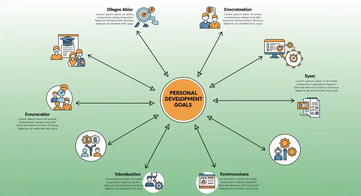 Infographic showing policy areas influencing personal development goals.