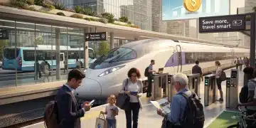 Transporte público moderno y eficiente en una ciudad de EE. UU., simbolizando los beneficios y ahorros financieros de las opciones de transporte en 2026.